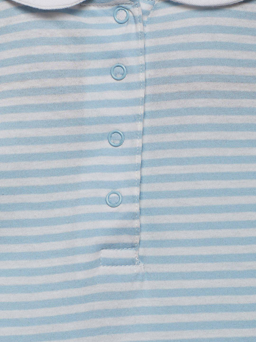 Berrytree Organic Cotton Baby Onesie Peter Pan Baby Blue Stripes BerryTree