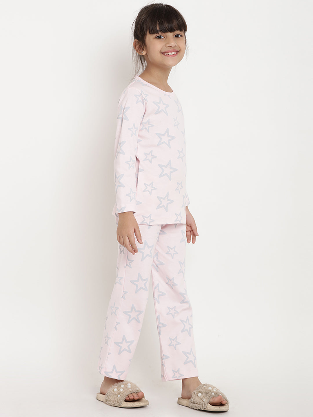 Berrytree Organic Night Suit Pink Stars BerryTree