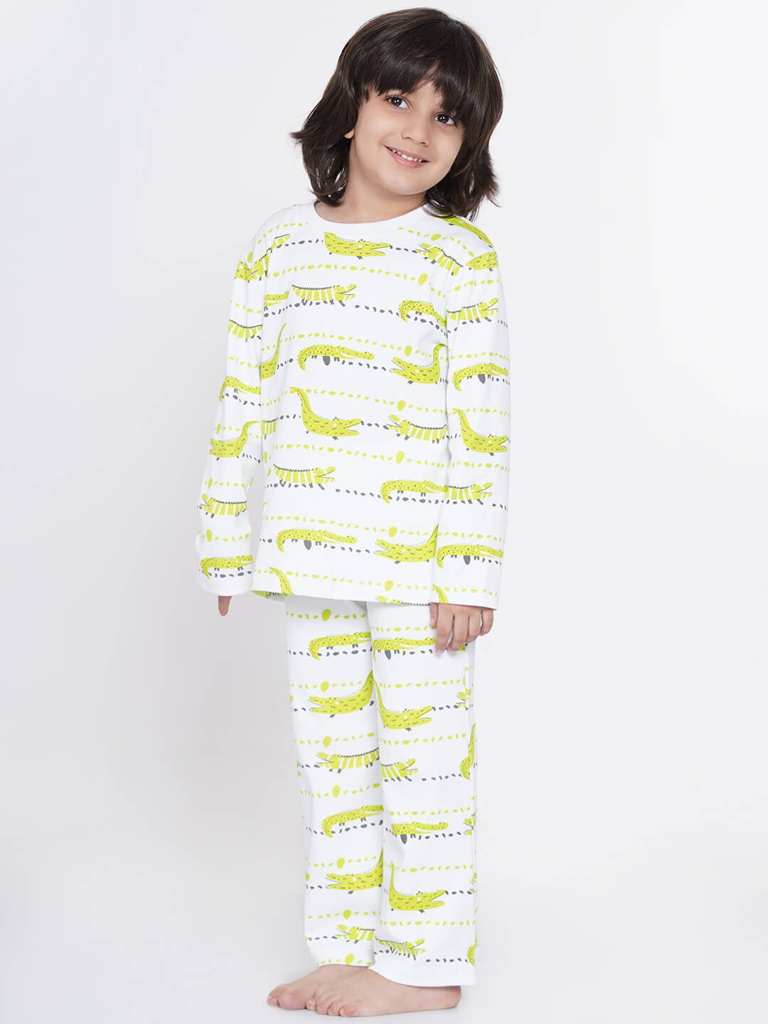 Berrytree Organic Cotton Night Suit Boys: Green Croco BerryTree