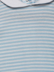 Berrytree Organic Cotton Baby Onesie Peter Pan Baby Blue Stripes BerryTree