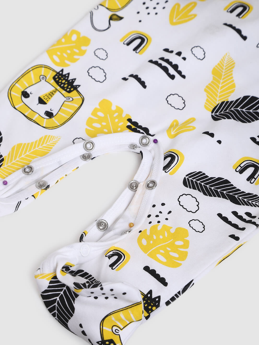 Berrytree Organic Cotton Baby Romper: Yellow Lion BerryTree