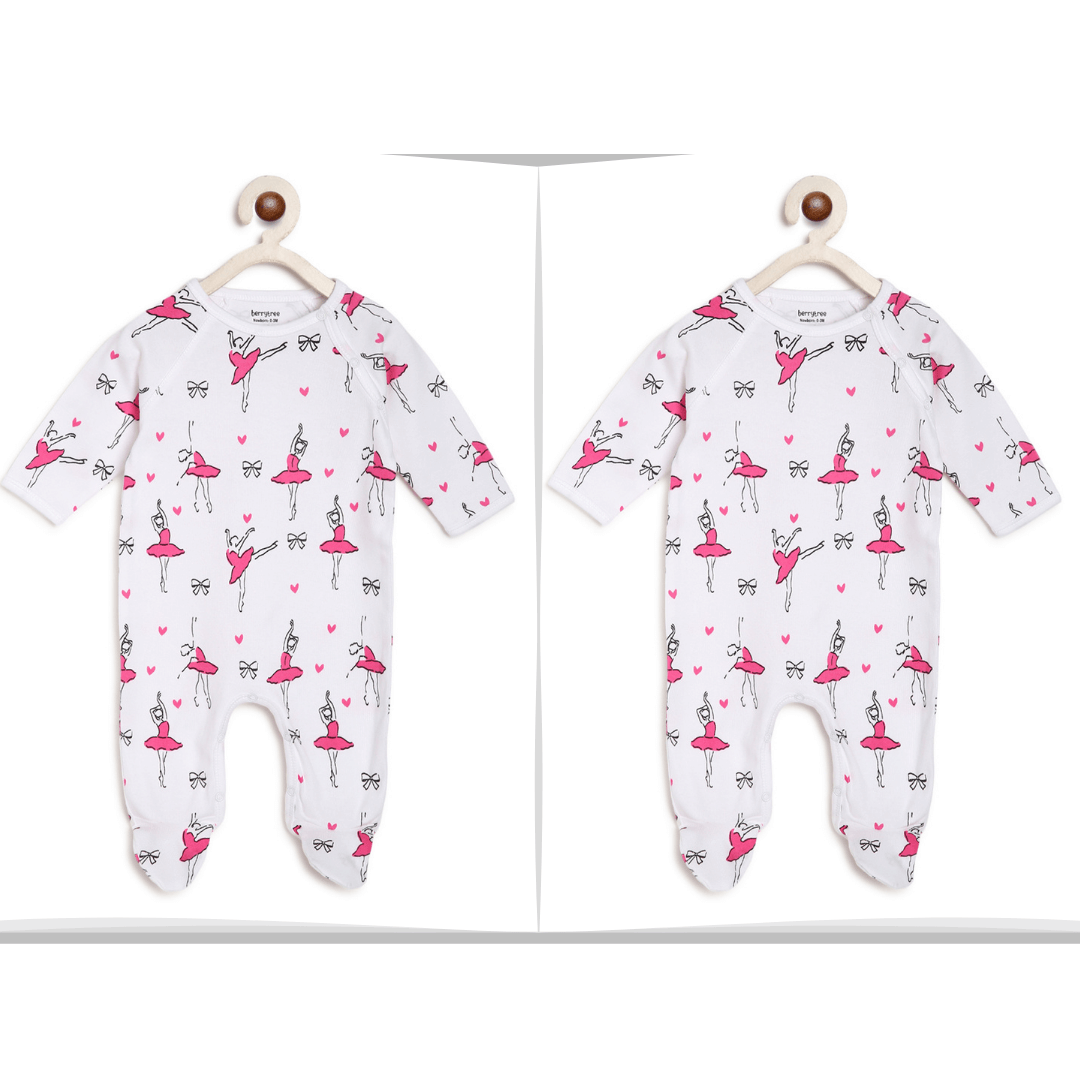 Twin Baby Clothes : Ballerina Romper BerryTree