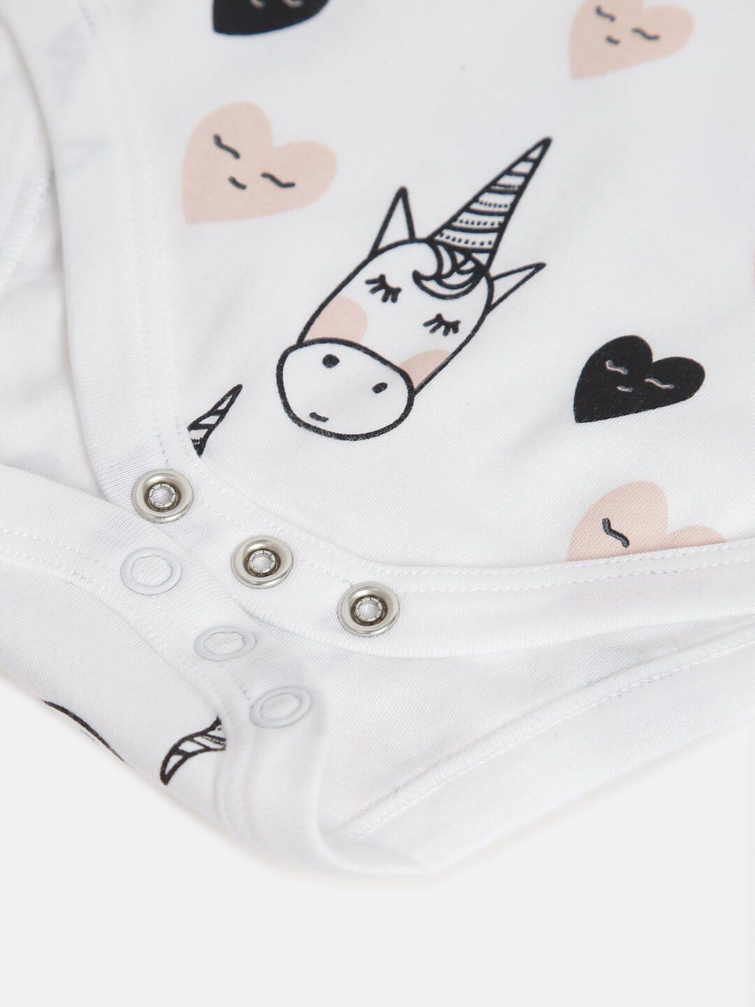 Berrytree Organic Onesies for Babies : Unicorn White BerryTree