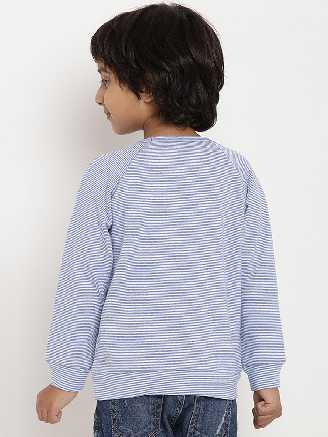 Berrytree Organic Cotton Unisex Sweatshirt Blue Stripes BerryTree