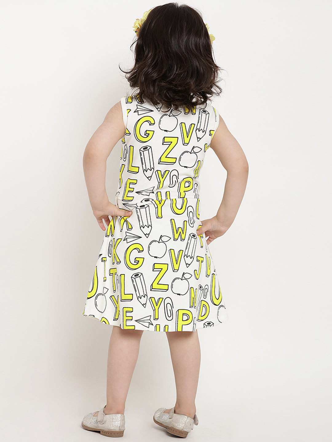 Berrytree Organic Cotton Alphabets Dress Cut-Sleeves BerryTree