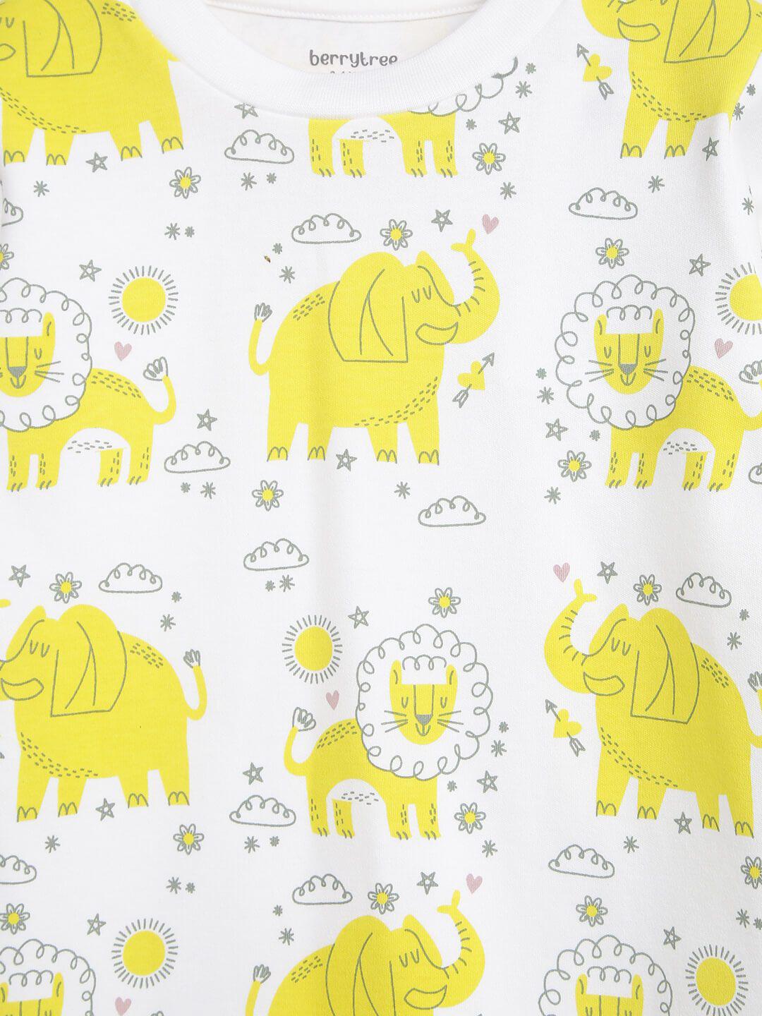 Berrytree Organic Night Suit Yellow Lion BerryTree