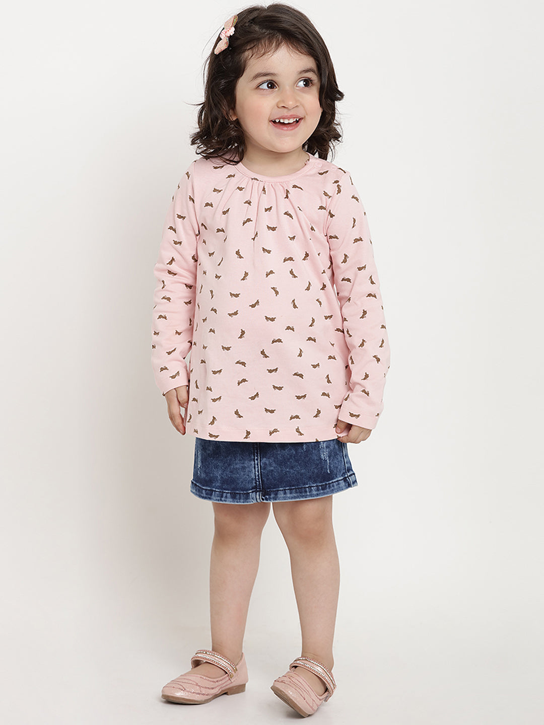 Berrytree Organic Cotton Long Top Pink Rabbit BerryTree