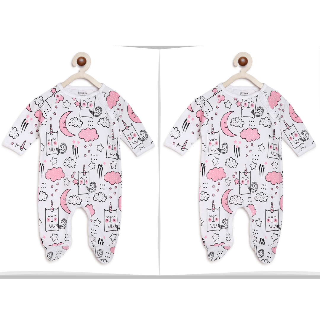 Twins Baby Girl Dress : Unicorn Moons Romper BerryTree