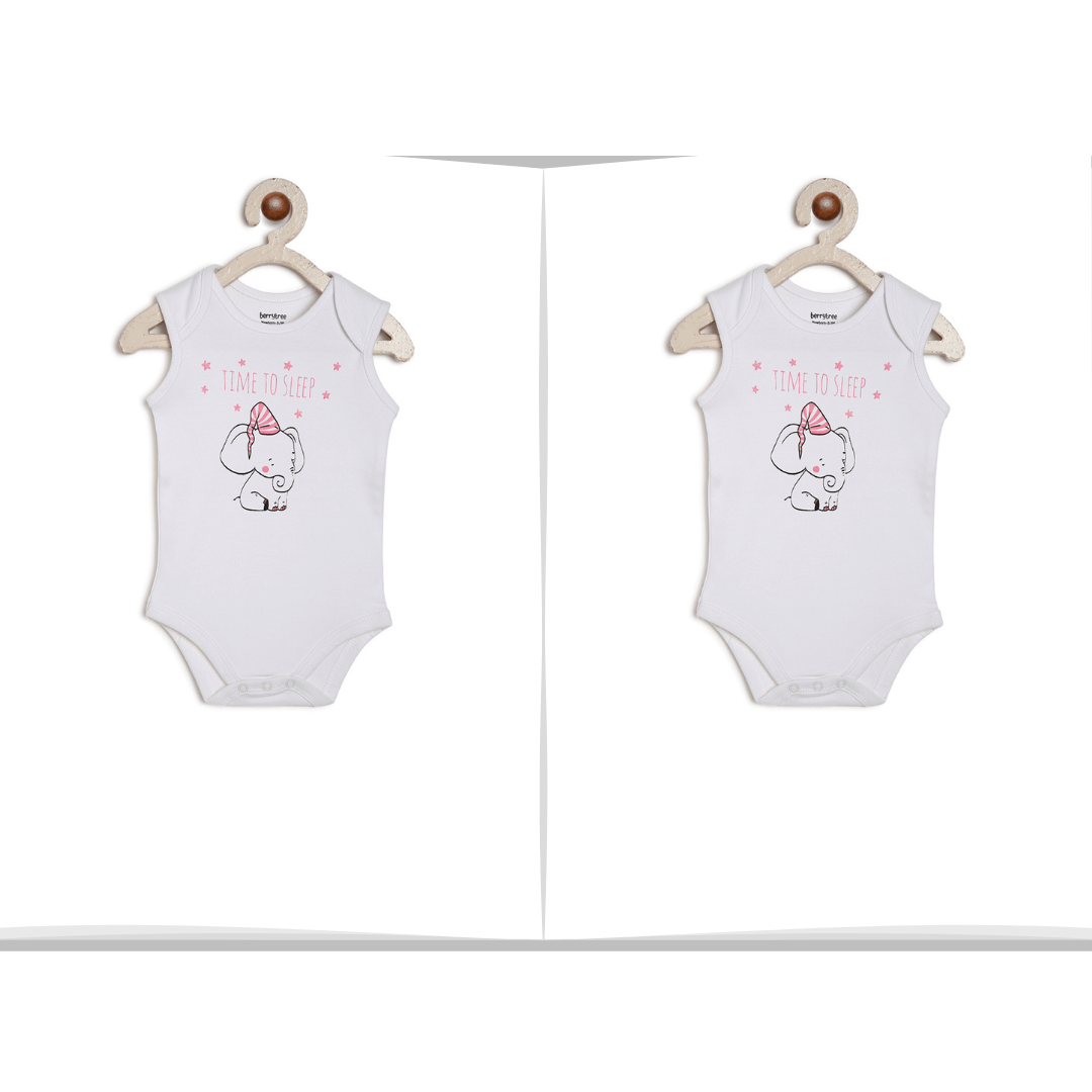 Twins Babies Onesies : Elephant Print BerryTree