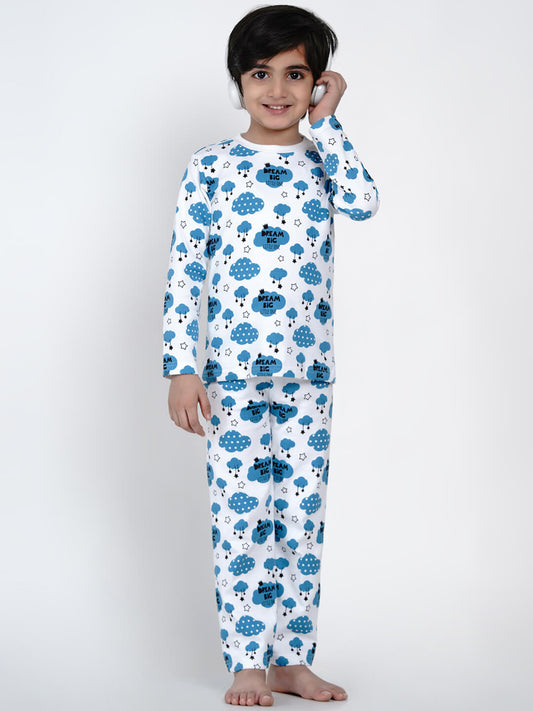 Berrytree Organic Night Suit Blue Cloud Boy BerryTree