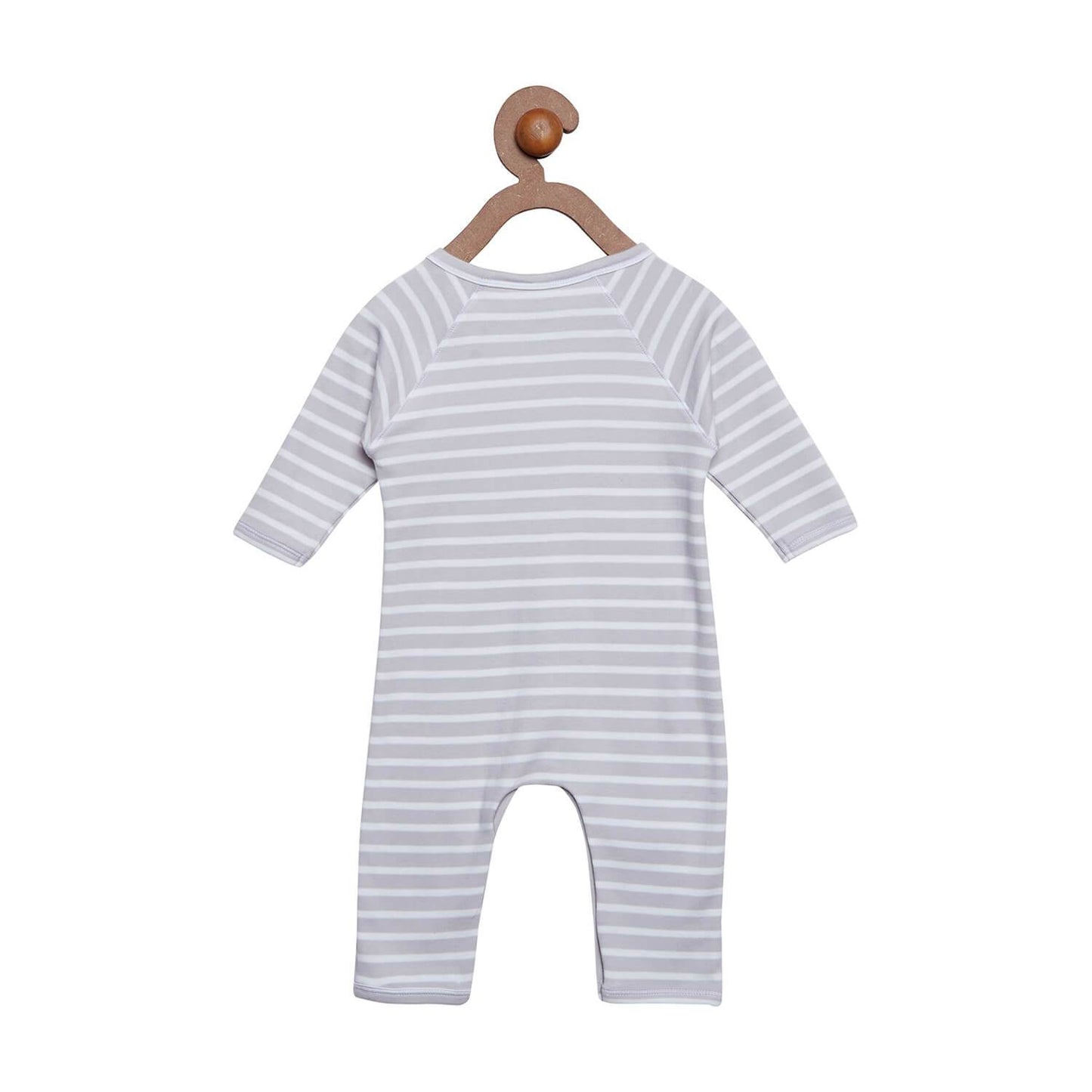 Berrytree Organic Cotton Baby Romper Grey Stripes BerryTree