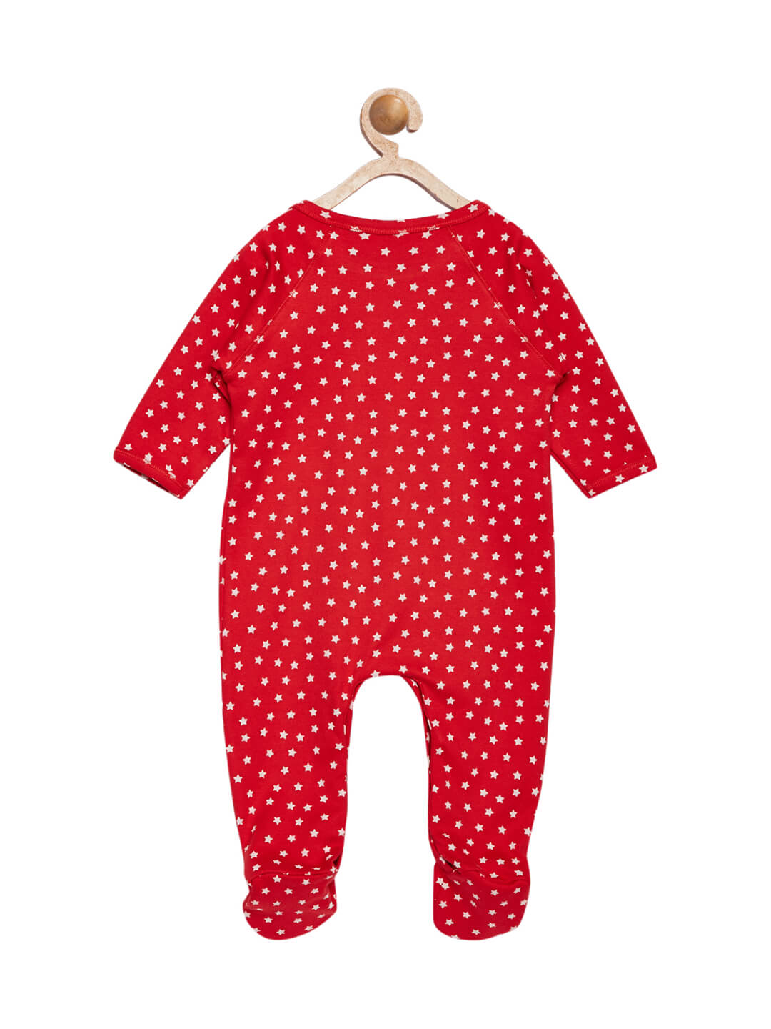 Berrytree Organic Cotton Baby Romper White Stars Red BerryTree