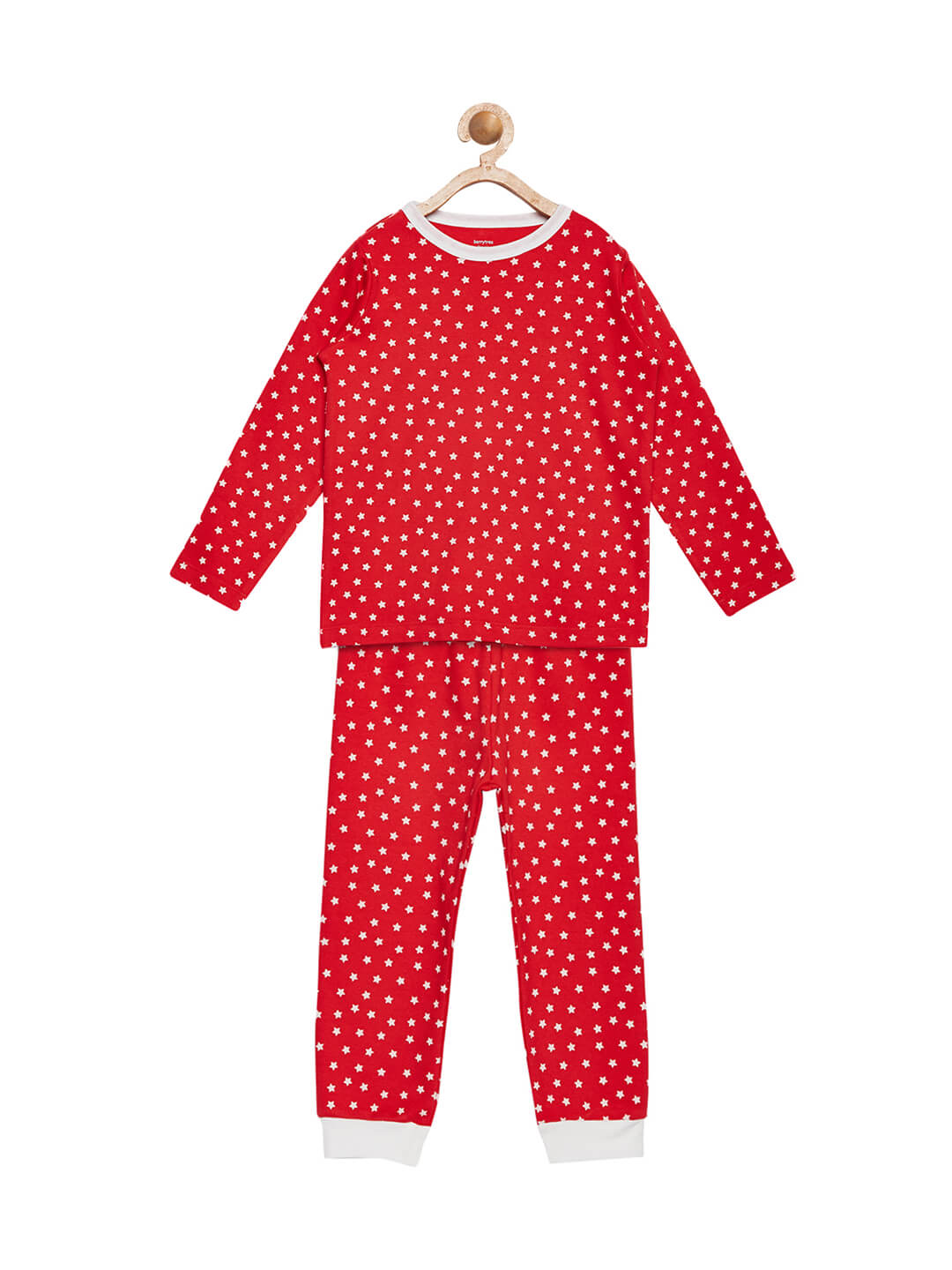 Berrytree Organic Unisex Night Suit Red Stars Unisex BerryTree