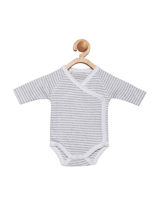 Berrytree Organic Cotton Grey white striped Onesie BerryTree