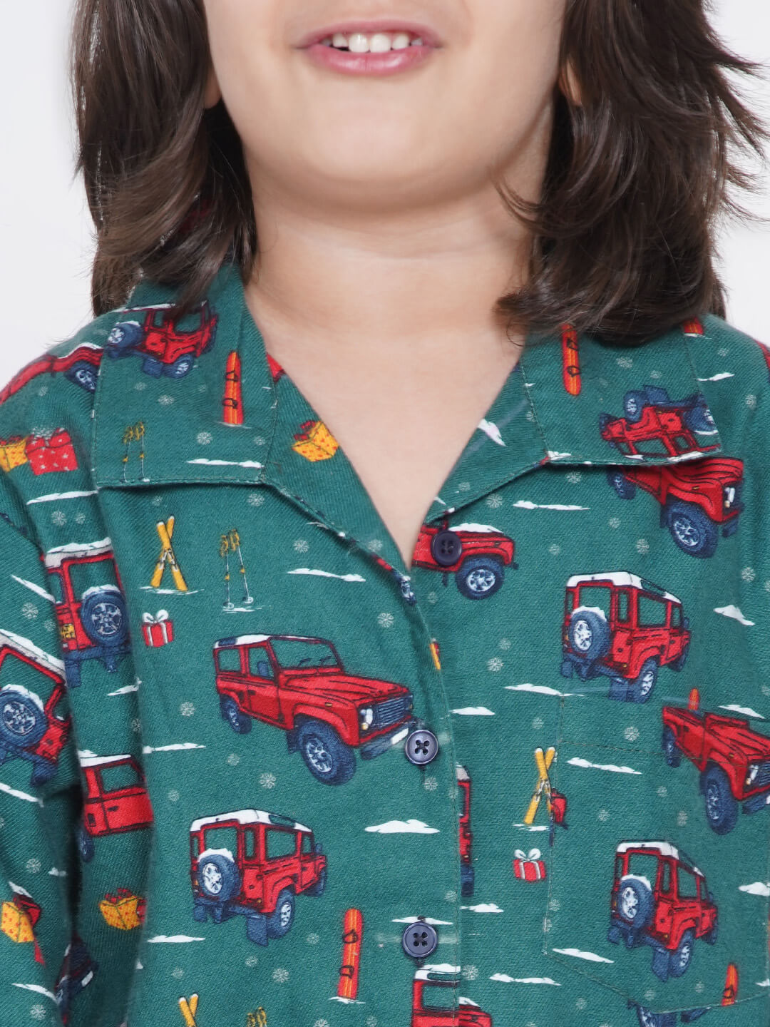 Berrytree Kids Night Suit Boys: Cars Green BerryTree