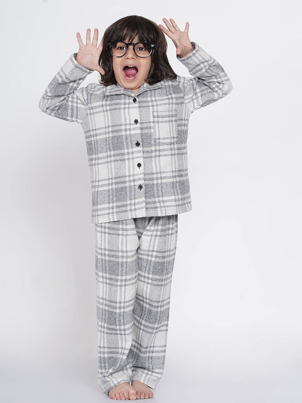 Berrytree Soft Night Suit Boys: Grey Check BerryTree