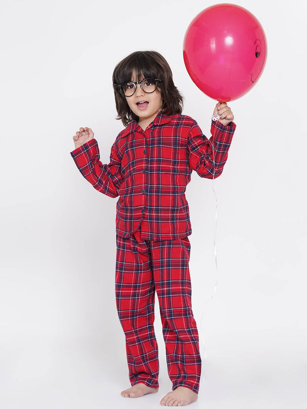 Berrytree Night Suit Boys: Red Check BerryTree