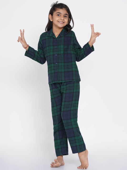 Berrytree Night Suit Girls: Green Blue BerryTree