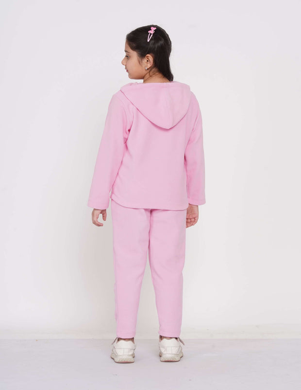 Berrytree Fleece Night Suit Girls: Pink Whale BerryTree