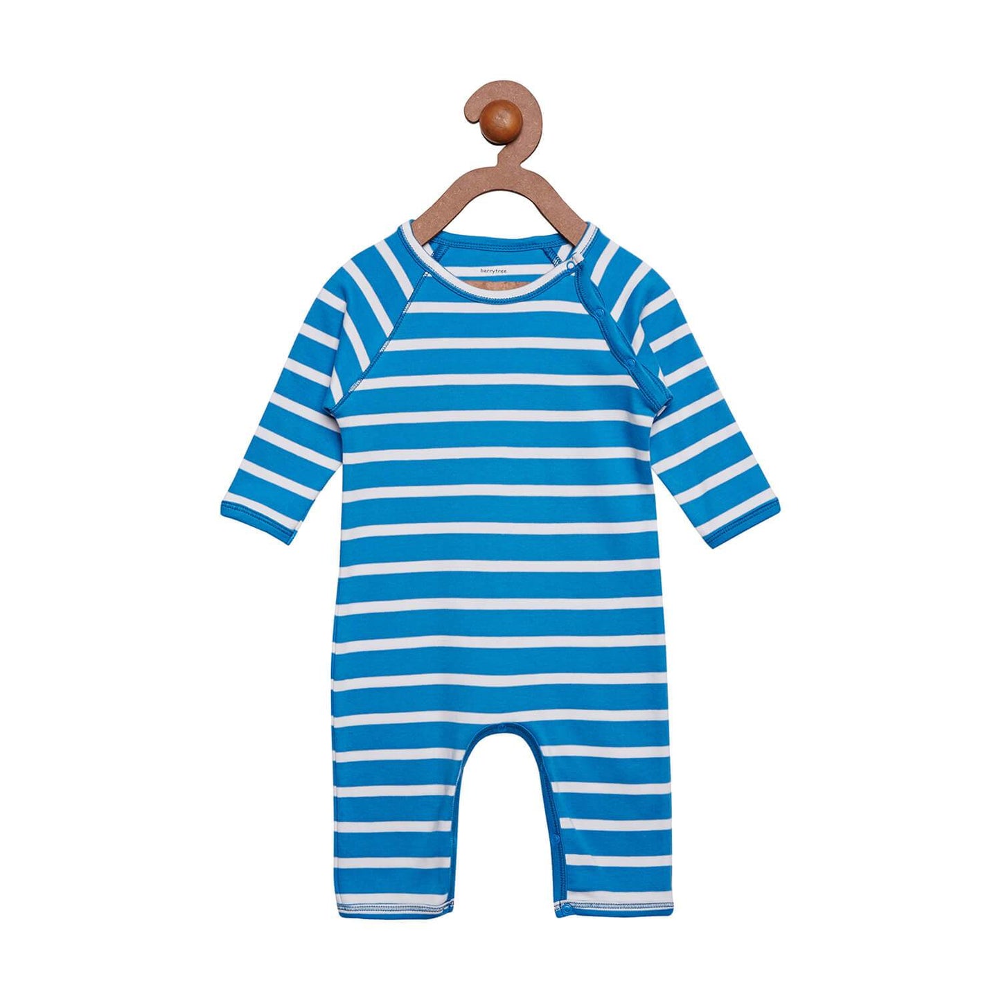 Berrytree Organic Cotton Baby Romper Blue Stripes BerryTree