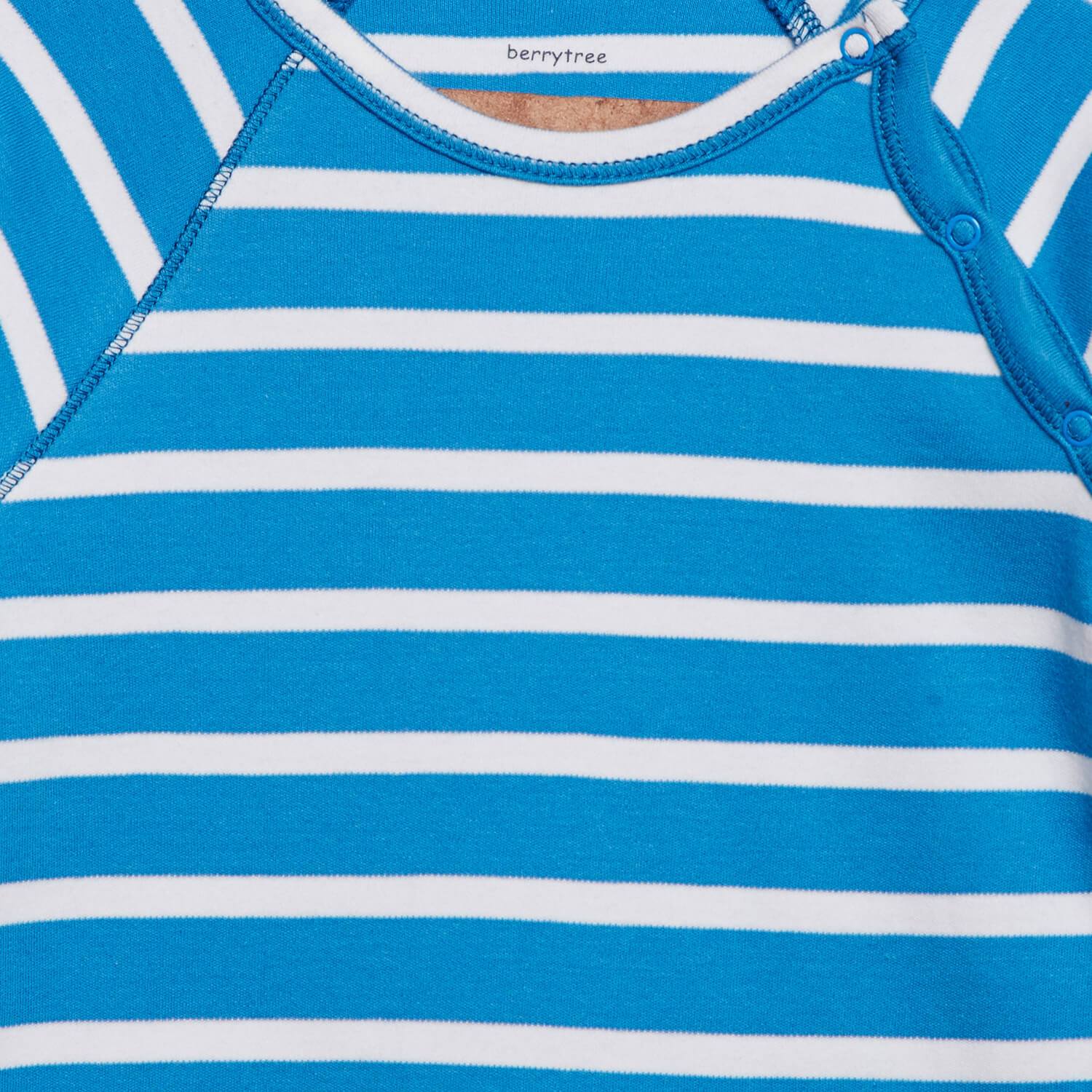 Berrytree Organic Cotton Baby Romper Blue Stripes BerryTree