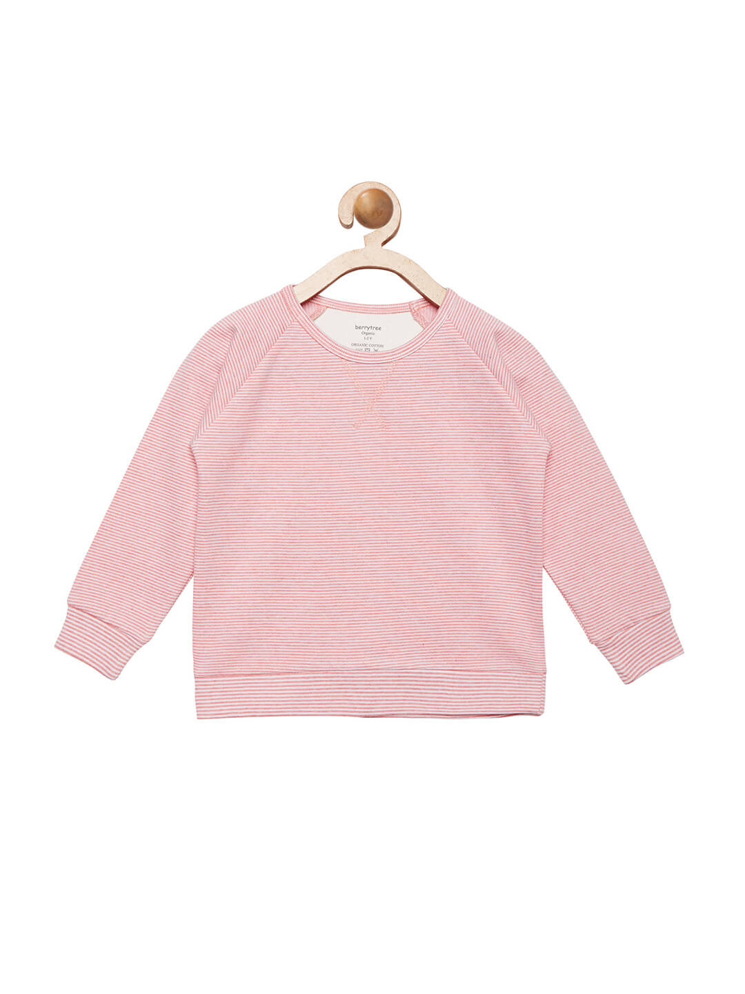 Berrytree Organic cotton Unisex Pink Stripes  Sweatshirt BerryTree