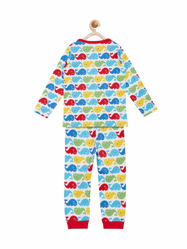 Berrytree Organic Night Suit Set Whales BerryTree