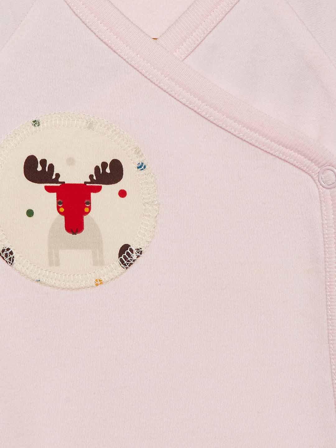 Berrytree Organic Cotton Pink Reindeer Onesie